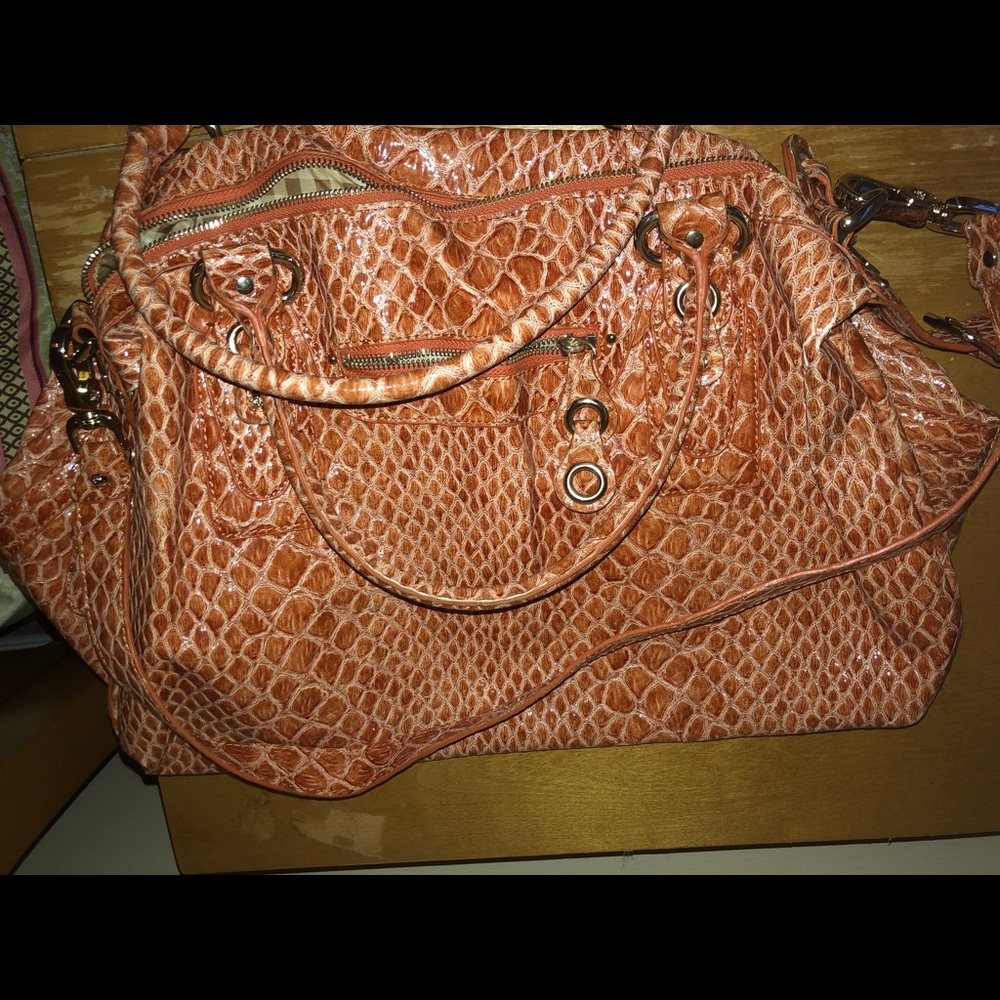 Orange Snake Skin Purse